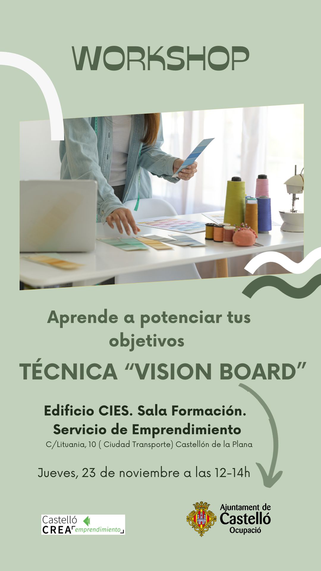 Workshop "Aprende a potenciar tus objetivos, tcnica de Vision Board"
