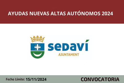 Ayudas nuevas altas de autónomos 2024 Sedaví