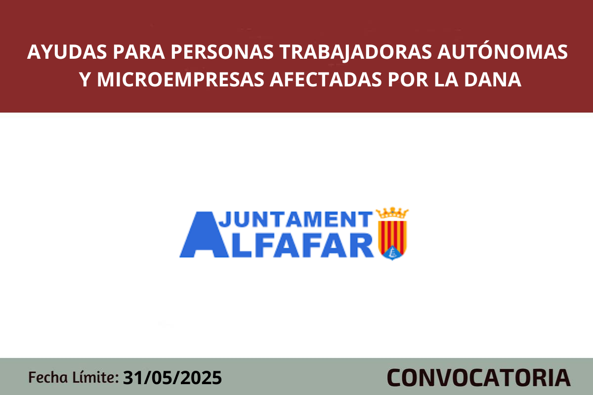 Ayudas para autónomos y pymes de Alfafar afectadas por la DANA