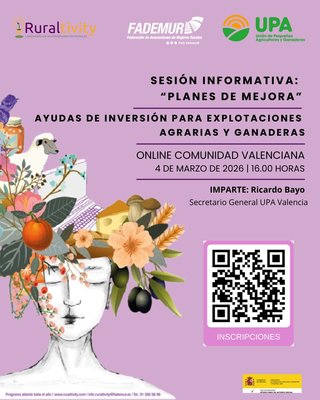 FADEMUR Comunidad Valenciana organiza una sesión informativa sobre los “Planes de Mejora” para explotaciones agrarias y ganaderas