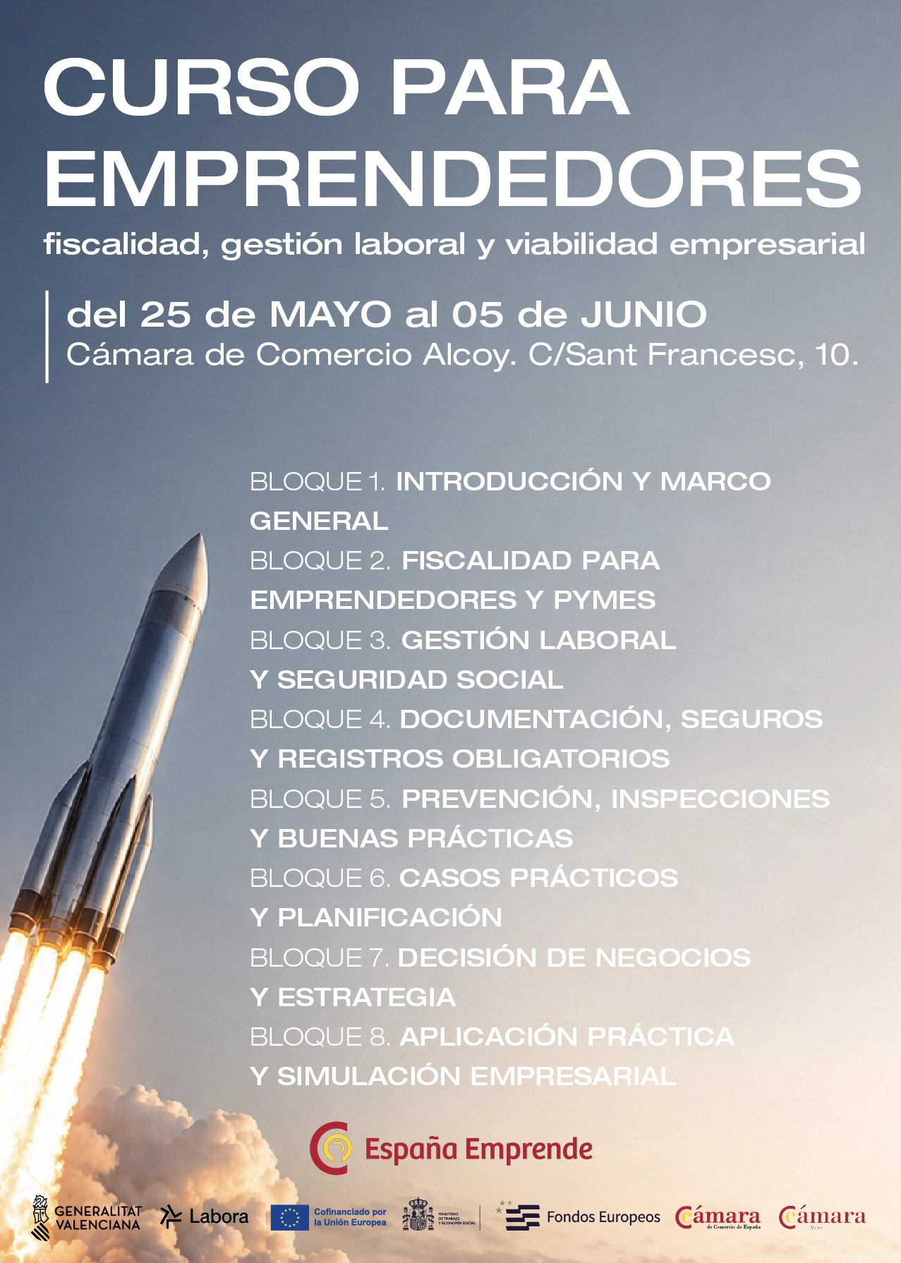 Curso para emprendedores: fiscalidad, gestión laboral y viabilidad empresarial