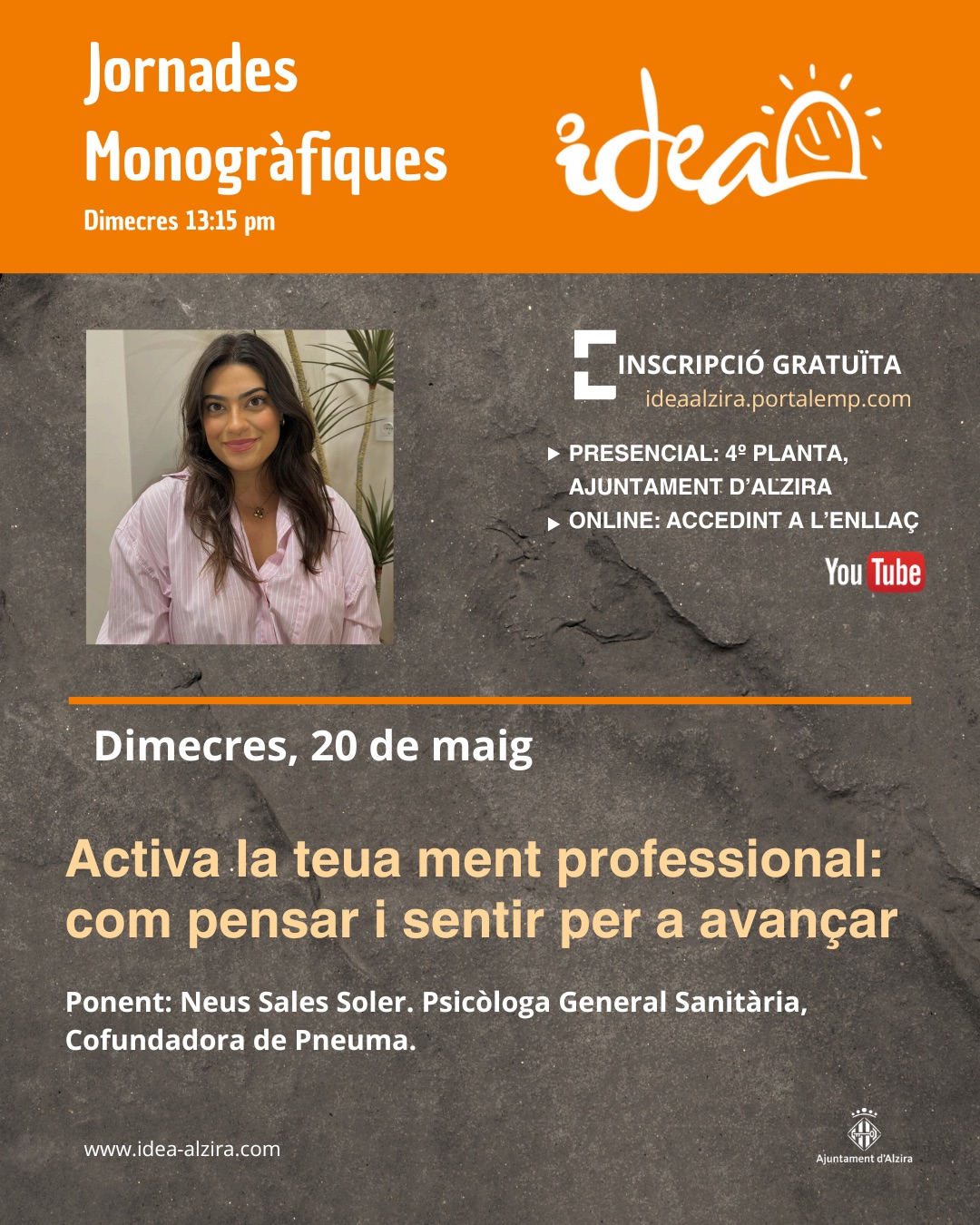 Monográfico IDEA Alzira- “Activa la teua ment professional: com pensar i sentir per a avançar”
