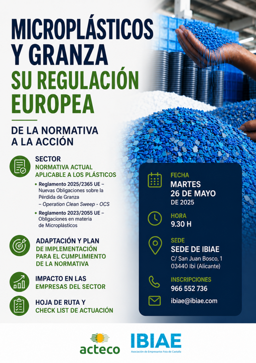 Jornada sobre microplásticos y granza: normativa europea y aplicación práctica para las empresas del sector