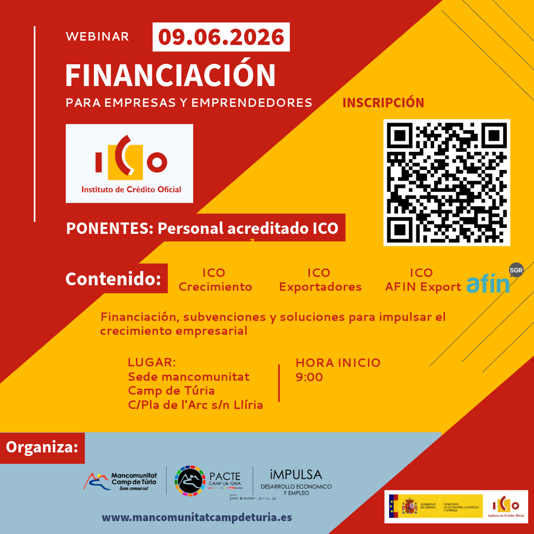 Webinargratuito: Líneas de financiación ICO y AFIn para empresas y emprendedores