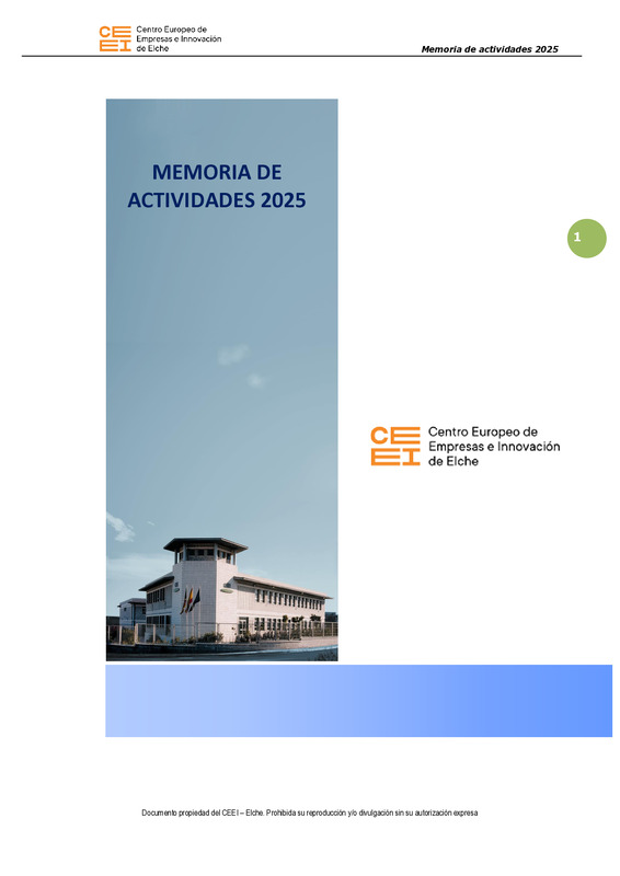 Memoria anual de actividades 2025 CEEI ELCHE