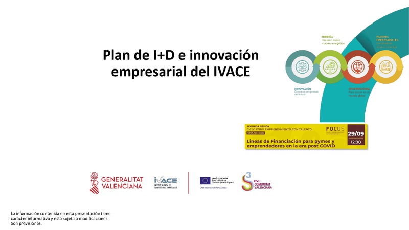 Ponencia de Javier Mnguez del rea de Empresas y Asociaciones en IVACE Innovacin. (Portada)